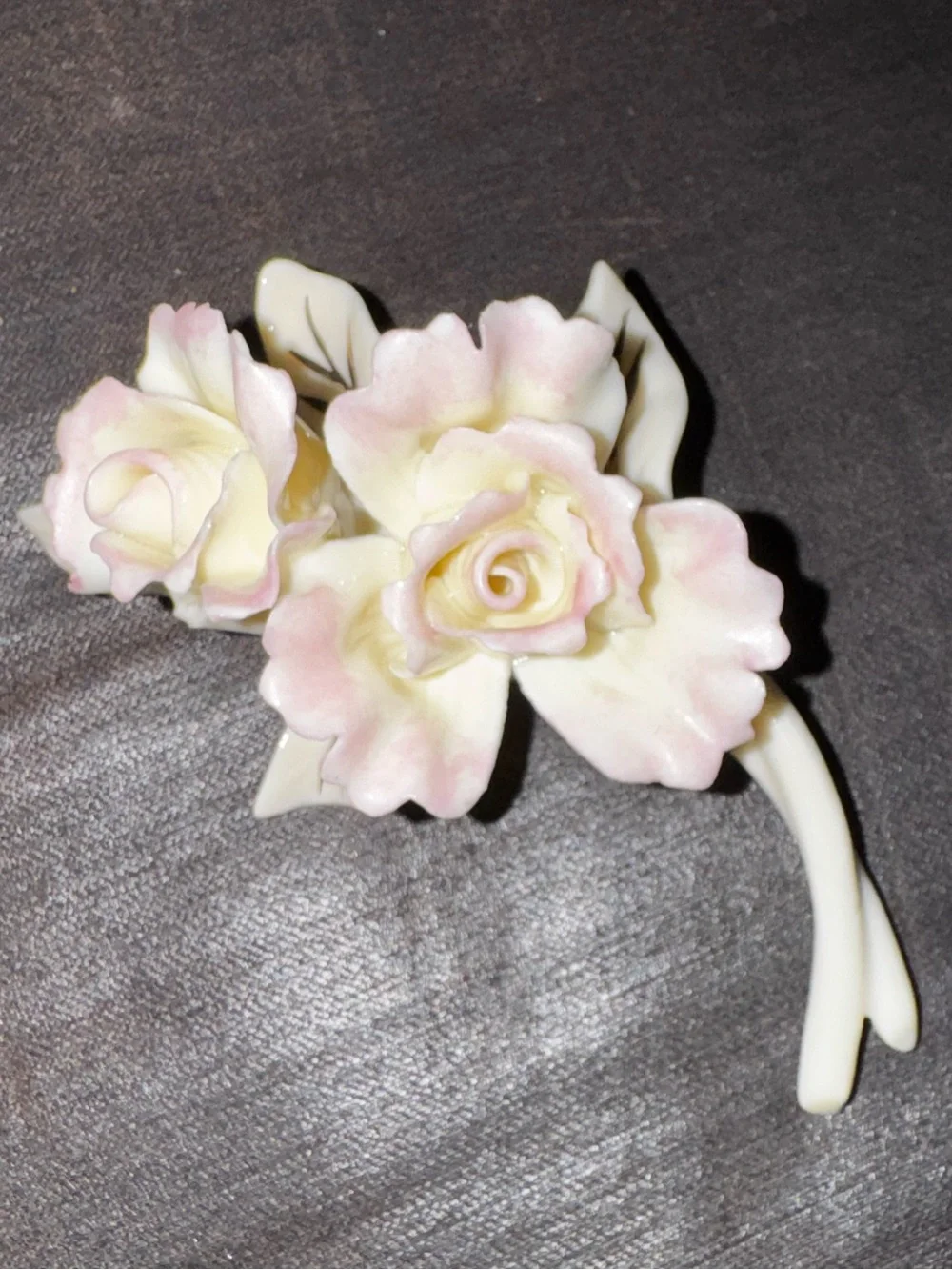 Lenox Pink & Cream Porcelain Rose Hair Clip